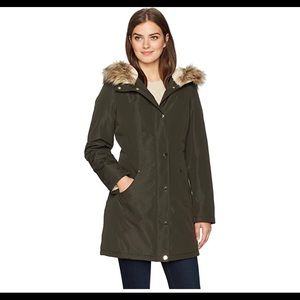 Lark & Ro Jacket with Faux Fur Hood